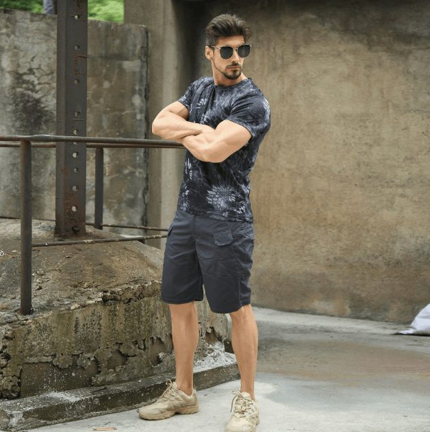 Men's Multi-Pocket Tactical Shorts Multi-Purpose Cargo Shorts Outdoor Waterproof Hiking Track Shorts ( Larger Size Recommended)