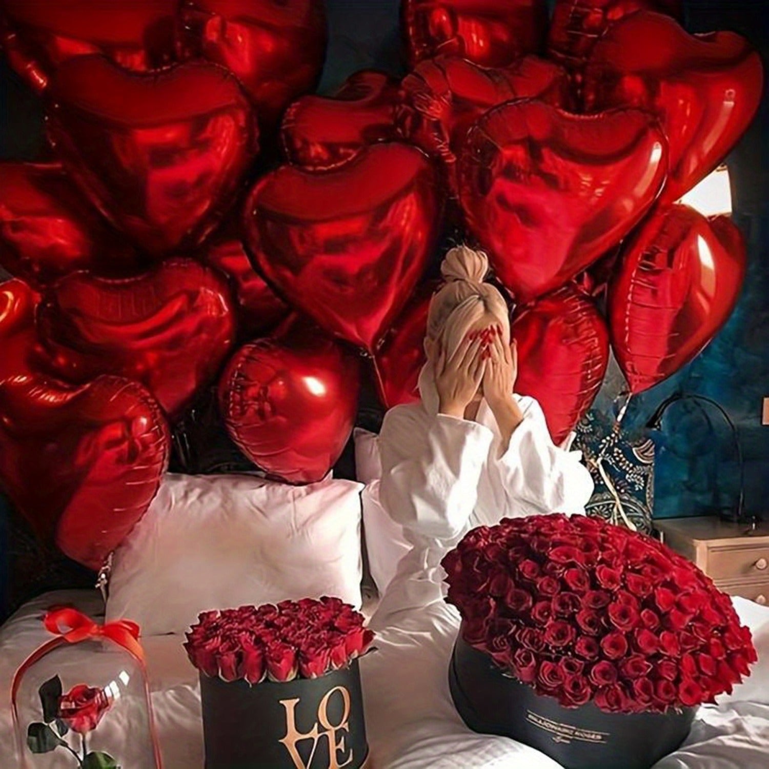 Set de 50 Globos de Corazón Rojos de 45.7 cm | Decoración Premium para San Valentín, Bodas, Cumpleaños y Aniversarios