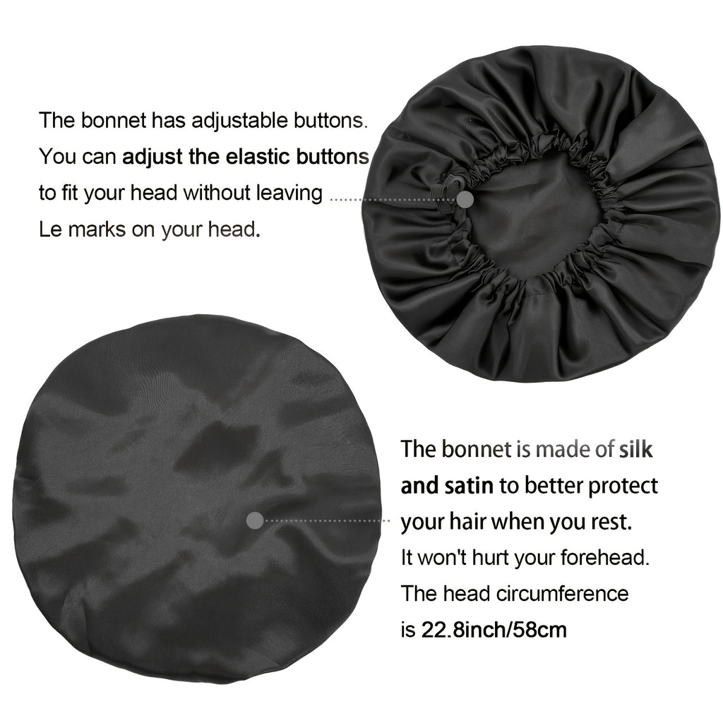 Gorro de Satín Ajustable para Dormir - Protección para Cabello Rizado