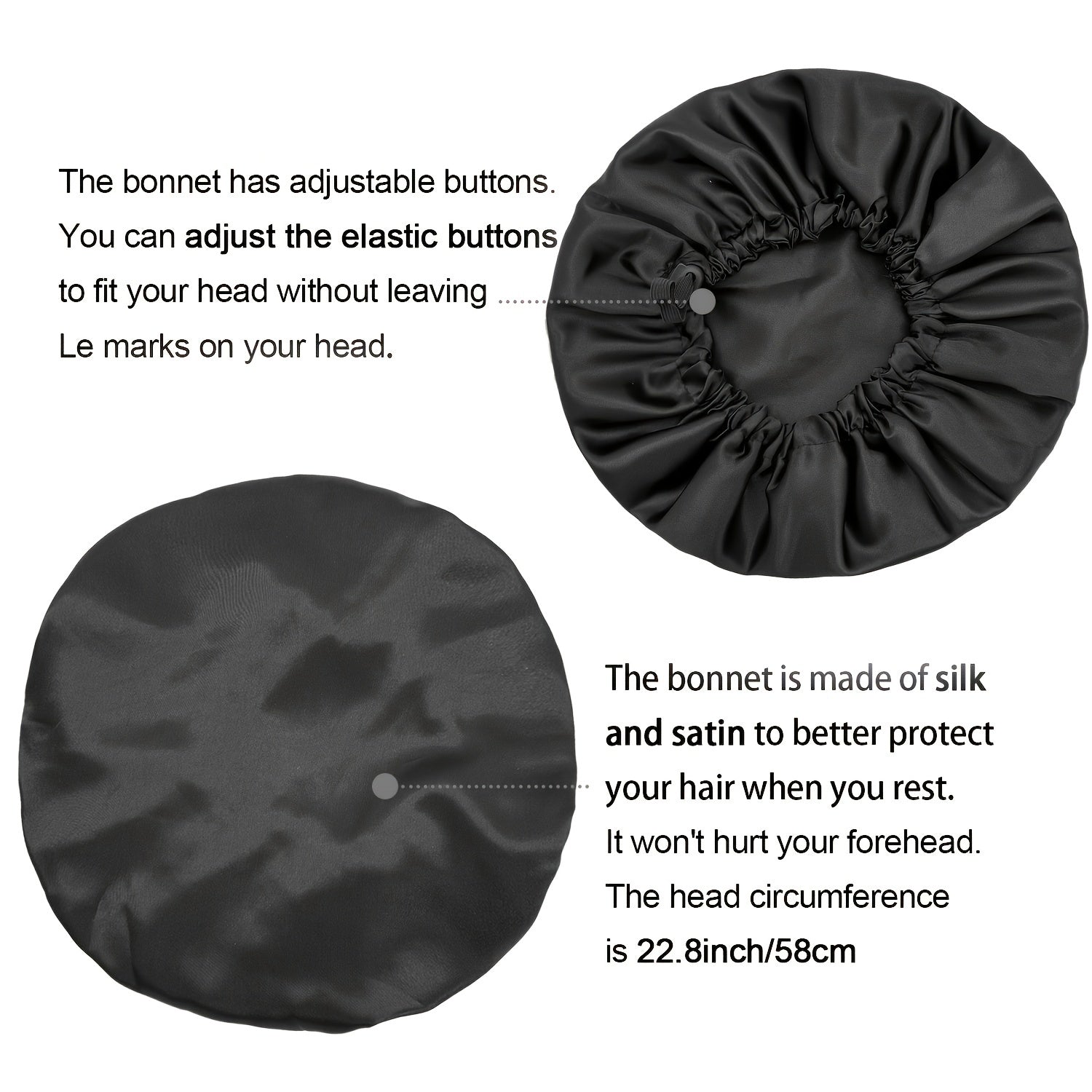 Gorro de Satín Ajustable para Dormir - Protección para Cabello Rizado