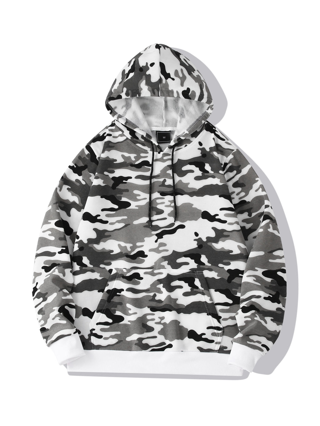 Men's Camouflage Loose Pullover Hooded Fleece Sweatshirt for Autumn And Winter, Hooded, Fleece