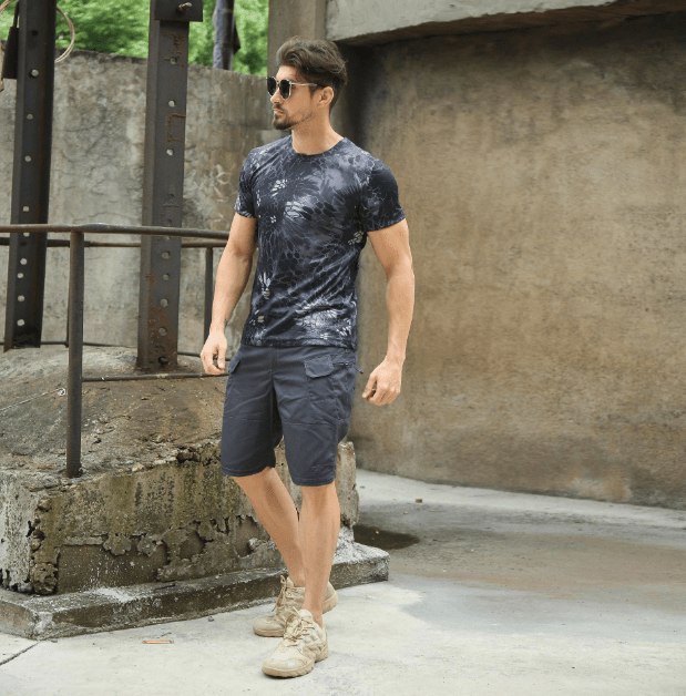 Men's Multi-Pocket Tactical Shorts Multi-Purpose Cargo Shorts Outdoor Waterproof Hiking Track Shorts ( Larger Size Recommended)