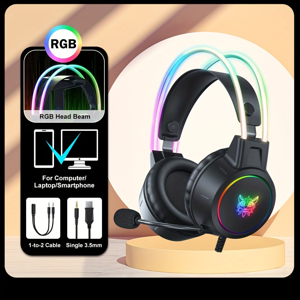 🎧 ONIKUMA Audífonos Gamer con Micrófono Antirruido Sonido Estéreo Inmersivo | Plug & Play para PC, Laptop y Streaming