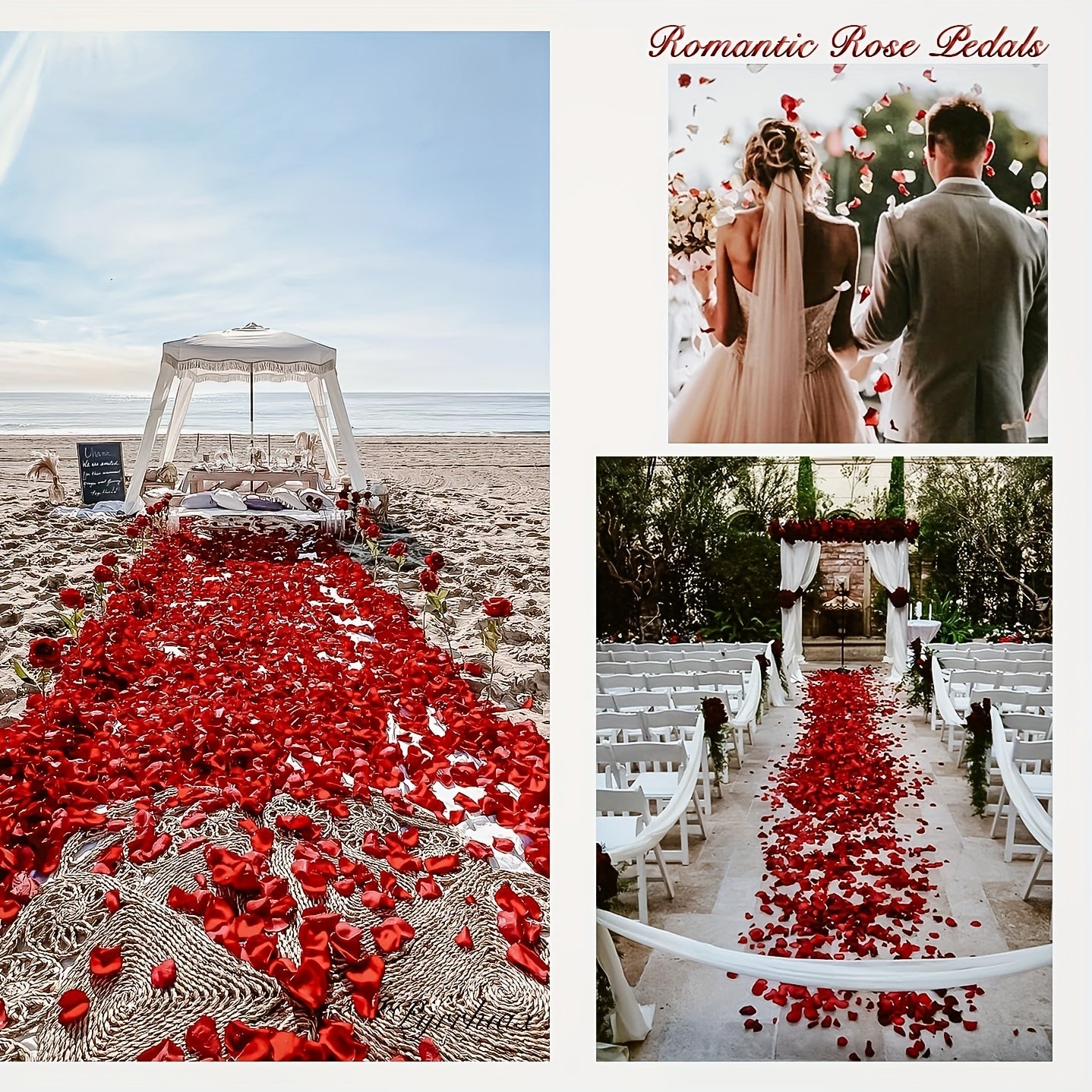 600pcs Artificial Rose Petals for Romantic Night Decoration, Suitable for Valentine's Day, Wedding, Engagement, Party, Loose Flower Decoration