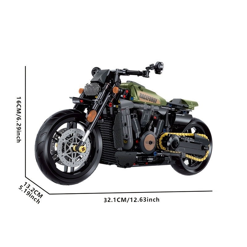 634pcs Technology Motorcycle Building Block Toy Set, Motorcycle Enthusiasts' Collectibles, Christmas Gifts, Halloween Gifts, Thanksgiving Gifts, Valentine's Day Gifts, Birthday Gifts