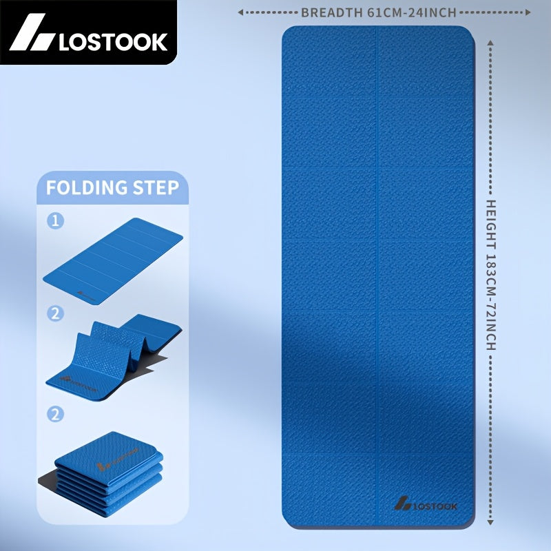 🧘‍♀️ Tapete de Yoga Plegable Lostook de TPE Antideslizante, Impermeable y Ultraligero | Ideal para Yoga, Pilates y Fitness