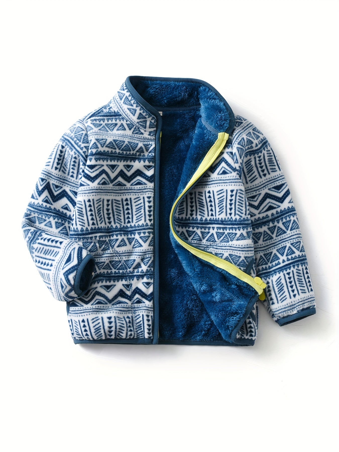 Boys' Cartoon Dinosaur Print Fleece Jacket 2022 Autumn/Winter New Arrival Baby Stand Collar Gray Thickened Plush Coat