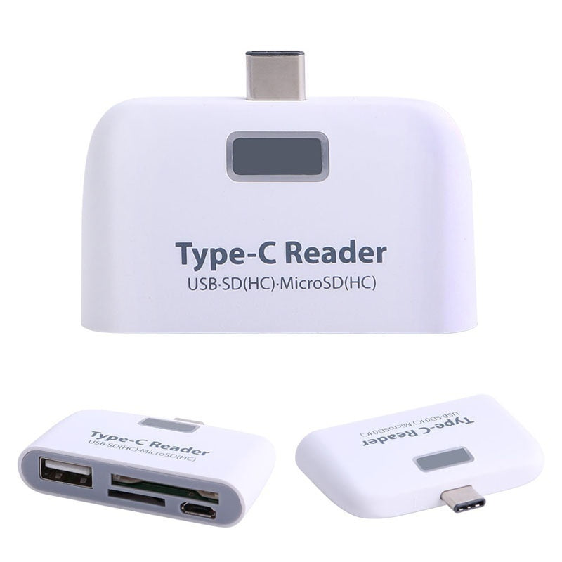 Adaptador USB-C 4 en 1 Multifuncional | Lector SD/TF + USB 3.1 + Micro-USB OTG – Compatible con Laptop, PC y Smartphone