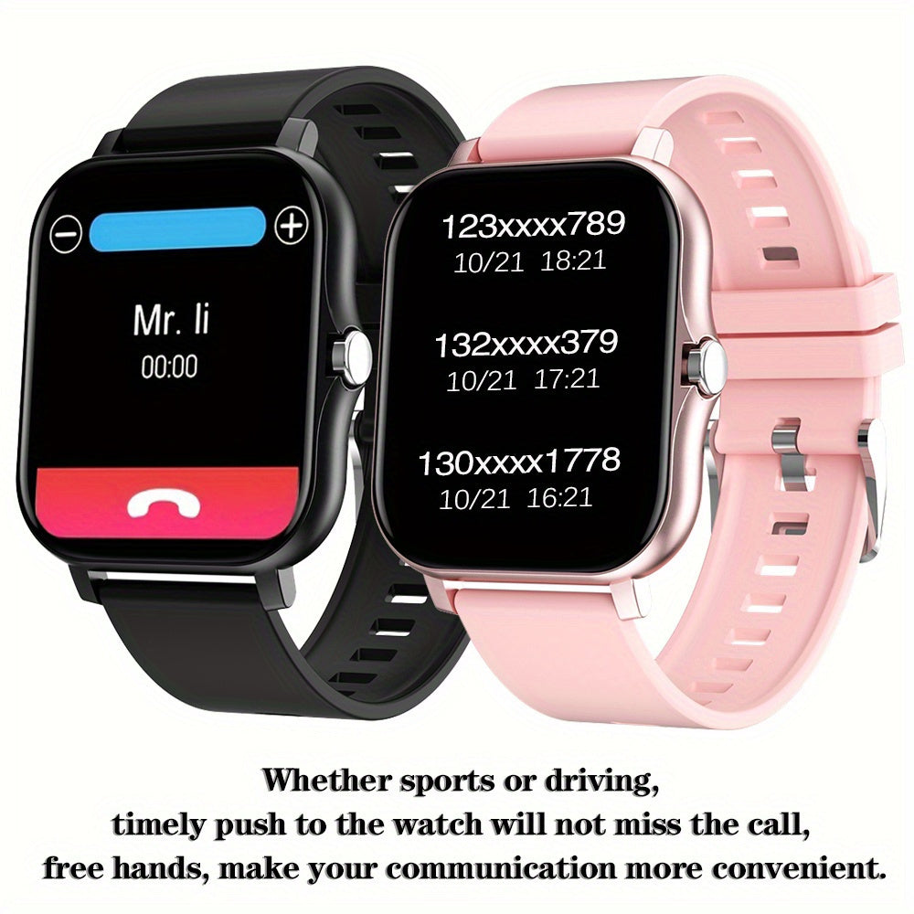 2024 Upgraded Smart Watch with Call Function - Full Touch Screen, Fitness Tracker, Zinc Alloy Case, Silicone Band, Rechargeable Lithium Battery (180mAh), Wireless Smartwatch for Android & iOS, Ideal for Mother's Day, Father's