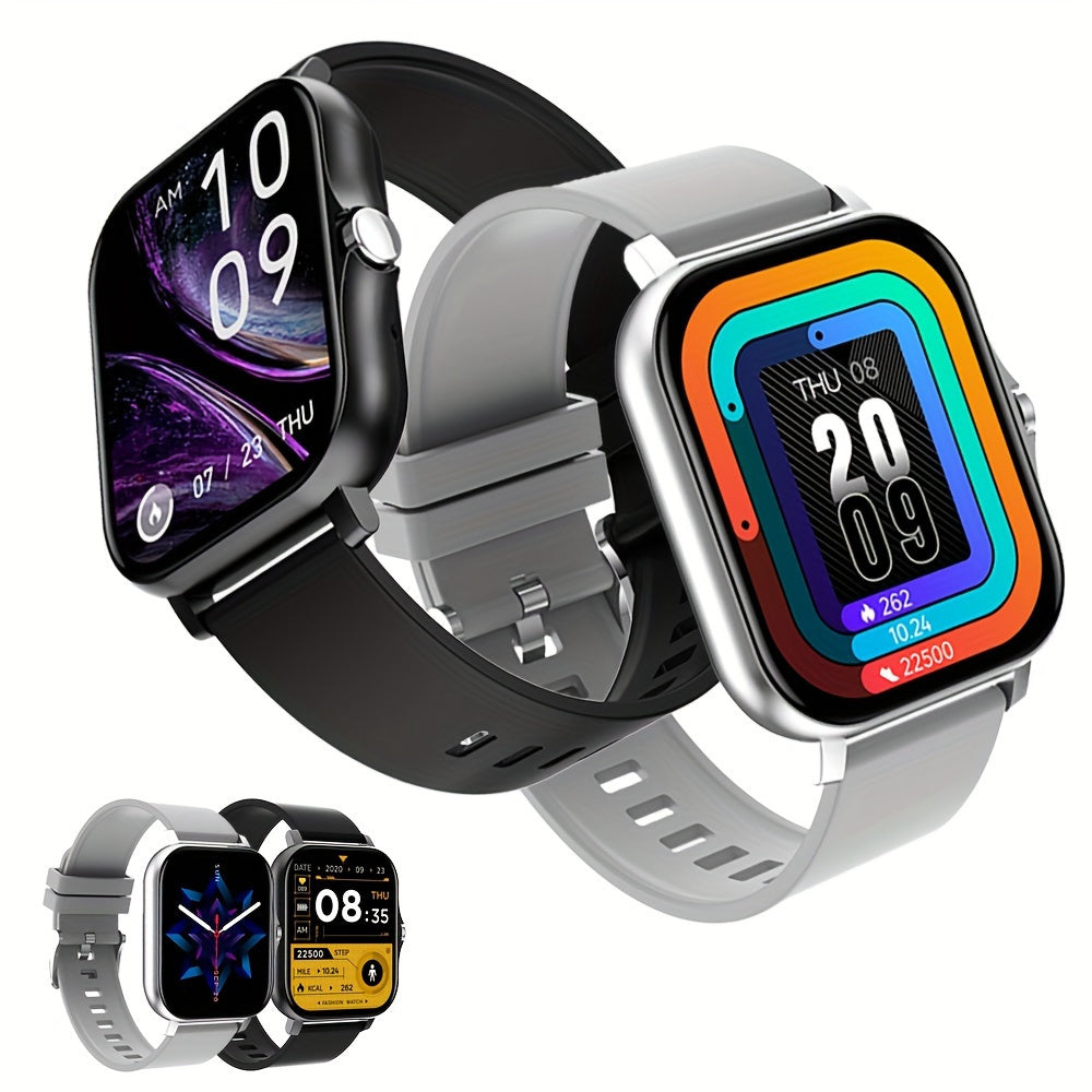 2024 Upgraded Smart Watch with Call Function - Full Touch Screen, Fitness Tracker, Zinc Alloy Case, Silicone Band, Rechargeable Lithium Battery (180mAh), Wireless Smartwatch for Android & iOS, Ideal for Mother's Day, Father's