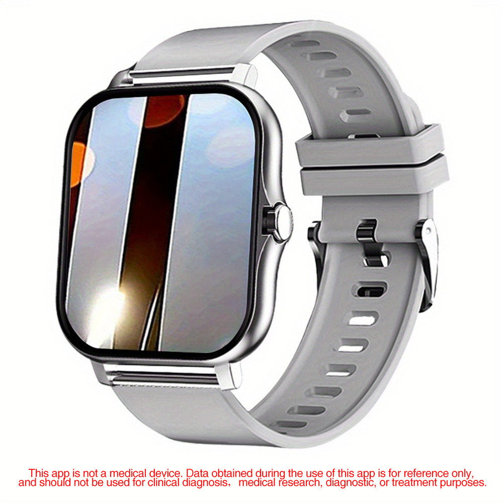 2024 Upgraded Smart Watch with Call Function - Full Touch Screen, Fitness Tracker, Zinc Alloy Case, Silicone Band, Rechargeable Lithium Battery (180mAh), Wireless Smartwatch for Android & iOS, Ideal for Mother's Day, Father's