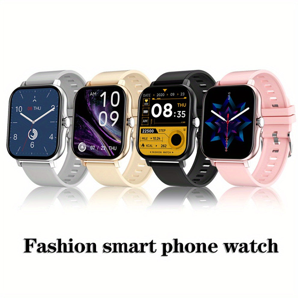 2024 Upgraded Smart Watch with Call Function - Full Touch Screen, Fitness Tracker, Zinc Alloy Case, Silicone Band, Rechargeable Lithium Battery (180mAh), Wireless Smartwatch for Android & iOS, Ideal for Mother's Day, Father's
