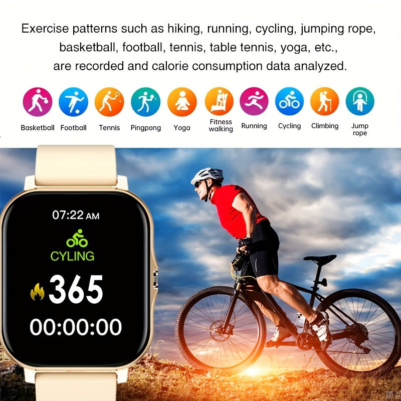 2024 Upgraded Smart Watch with Call Function - Full Touch Screen, Fitness Tracker, Zinc Alloy Case, Silicone Band, Rechargeable Lithium Battery (180mAh), Wireless Smartwatch for Android & iOS, Ideal for Mother's Day, Father's