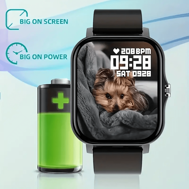 2024 Upgraded Smart Watch with Call Function - Full Touch Screen, Fitness Tracker, Zinc Alloy Case, Silicone Band, Rechargeable Lithium Battery (180mAh), Wireless Smartwatch for Android & iOS, Ideal for Mother's Day, Father's
