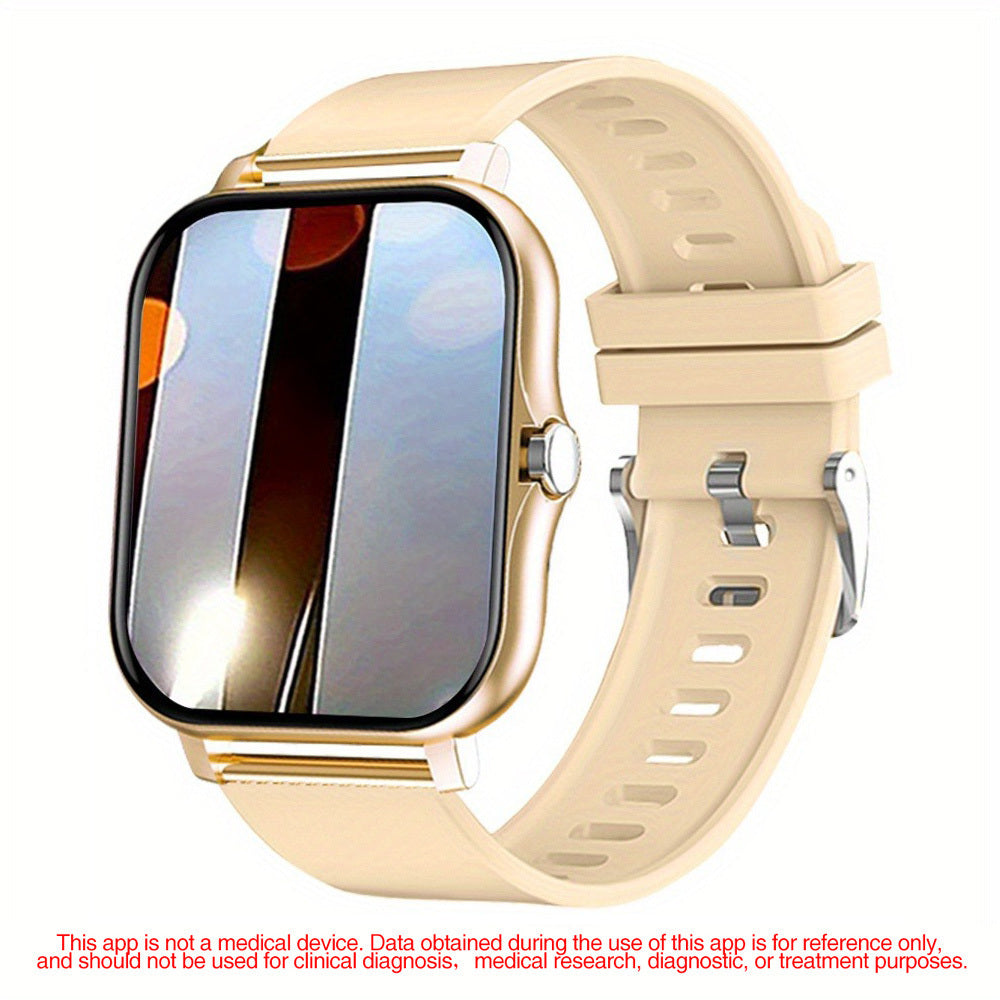 2024 Upgraded Smart Watch with Call Function - Full Touch Screen, Fitness Tracker, Zinc Alloy Case, Silicone Band, Rechargeable Lithium Battery (180mAh), Wireless Smartwatch for Android & iOS, Ideal for Mother's Day, Father's