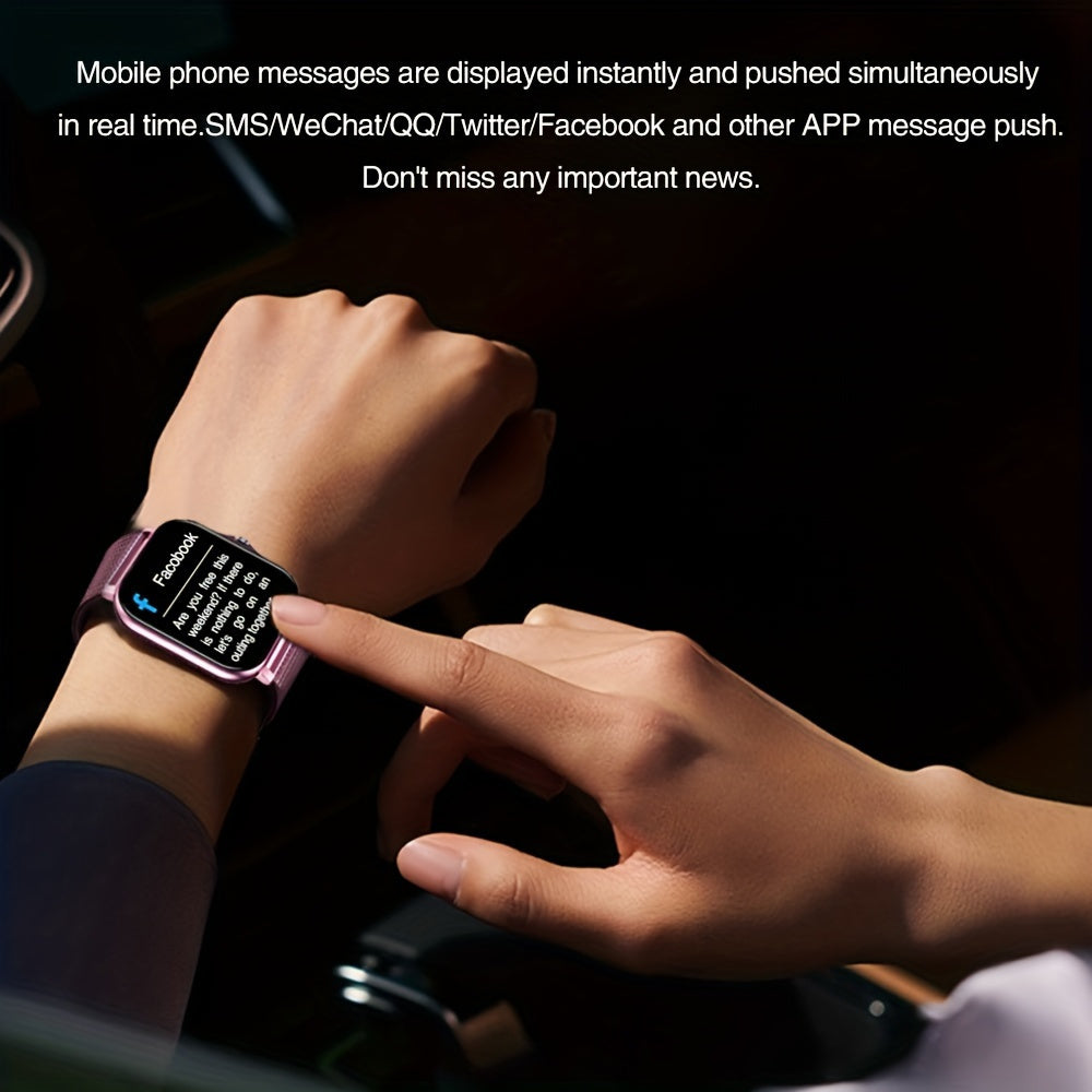 2024 Upgraded Smart Watch with Call Function - Full Touch Screen, Fitness Tracker, Zinc Alloy Case, Silicone Band, Rechargeable Lithium Battery (180mAh), Wireless Smartwatch for Android & iOS, Ideal for Mother's Day, Father's