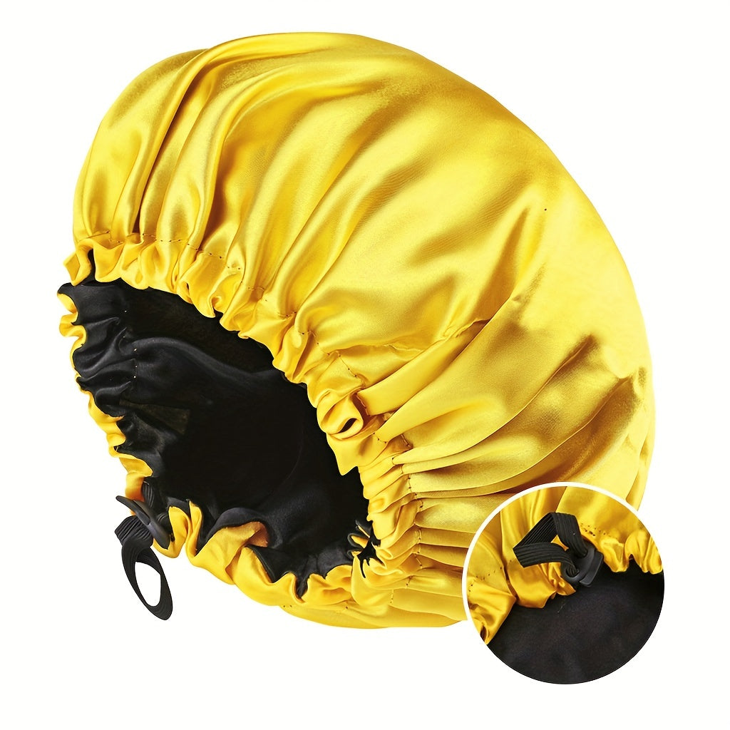 Gorro de Satín Ajustable para Dormir - Protección para Cabello Rizado