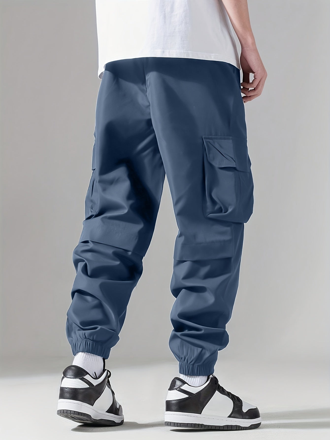 Casual Loose Fit Multi-pocket Drawstring Cargo Pants, Men's Joggers For Spring And Fall Outdoor