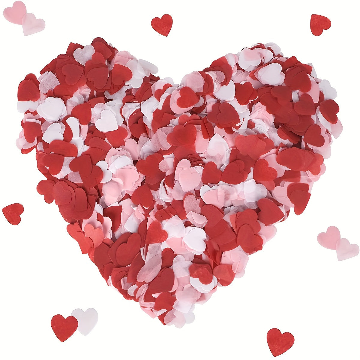 6000pcs Romantic Red and White Heart-Shaped Confetti - Valentine'S Day Party Decorations, Engagement & Wedding Celebration Supplies, Princess Theme Paper Petals for Romantic Gestures and Creative Gifts