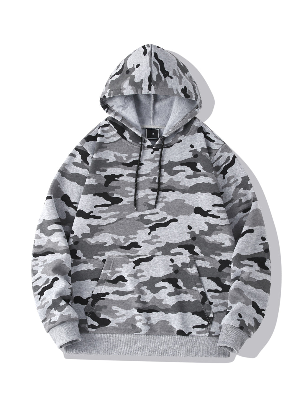 Men's Camouflage Loose Pullover Hooded Fleece Sweatshirt for Autumn And Winter, Hooded, Fleece