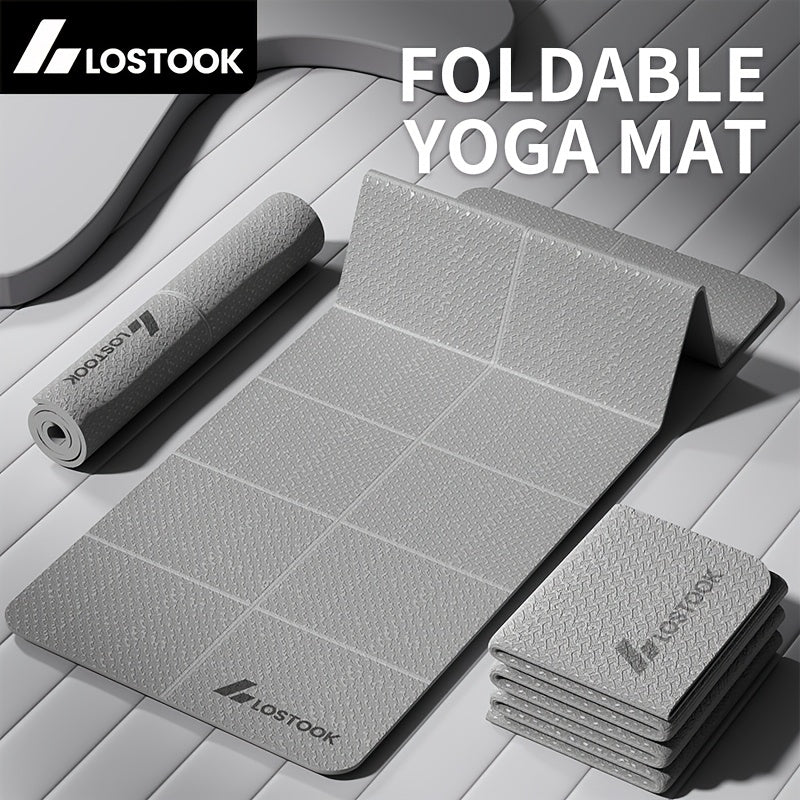 🧘‍♀️ Tapete de Yoga Plegable Lostook de TPE Antideslizante, Impermeable y Ultraligero | Ideal para Yoga, Pilates y Fitness