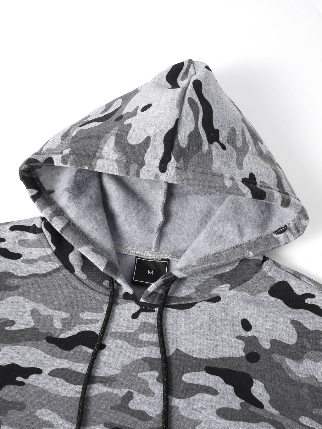 Men's Camouflage Loose Pullover Hooded Fleece Sweatshirt for Autumn And Winter, Hooded, Fleece