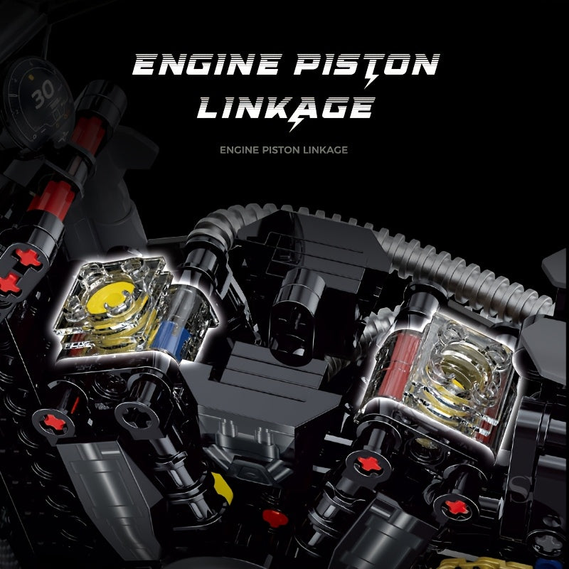 634pcs Technology Motorcycle Building Block Toy Set, Motorcycle Enthusiasts' Collectibles, Christmas Gifts, Halloween Gifts, Thanksgiving Gifts, Valentine's Day Gifts, Birthday Gifts