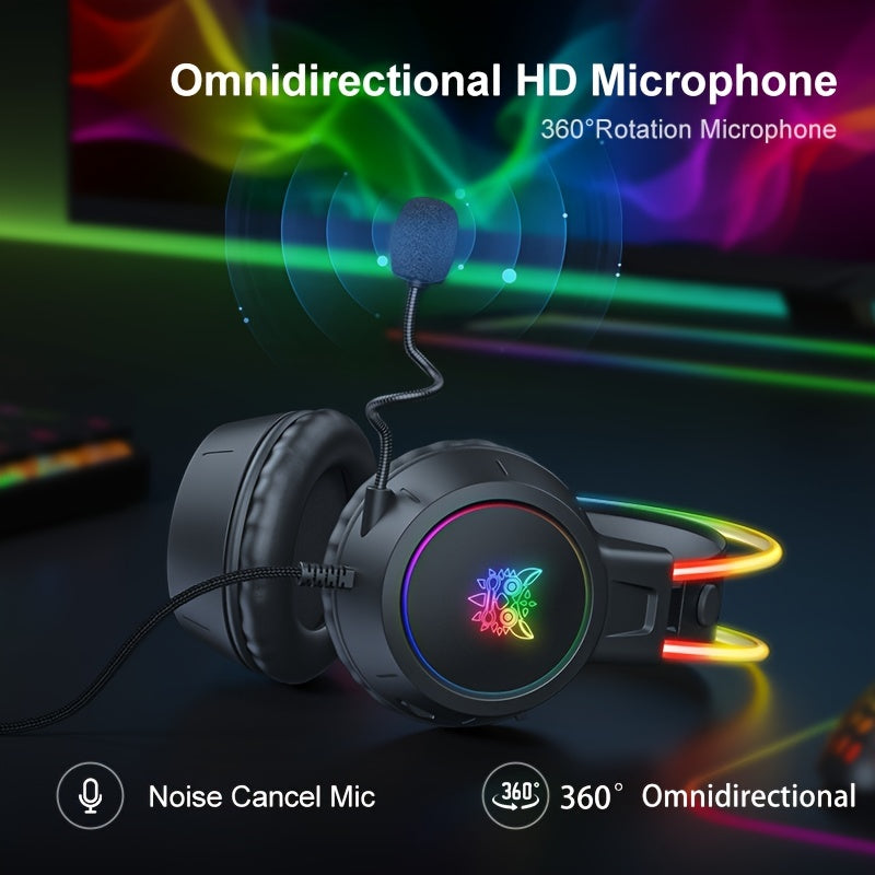 🎧 ONIKUMA Audífonos Gamer con Micrófono Antirruido Sonido Estéreo Inmersivo | Plug & Play para PC, Laptop y Streaming