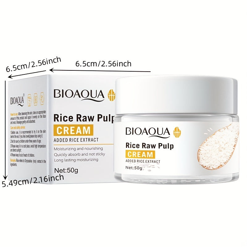 Crema Facial de Arroz Hidratante 50g - Nutrición Profunda y Brillo Natural