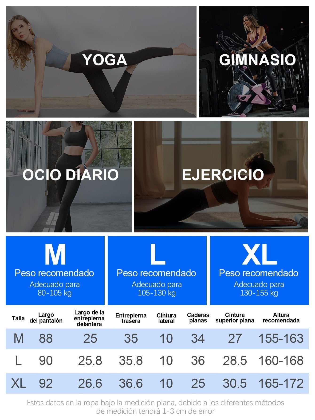 Leggings Deportivos Térmicos Cintura Alta para Mujer - Pack 3 Piezas con Bolsillo Lateral para Yoga y Gym