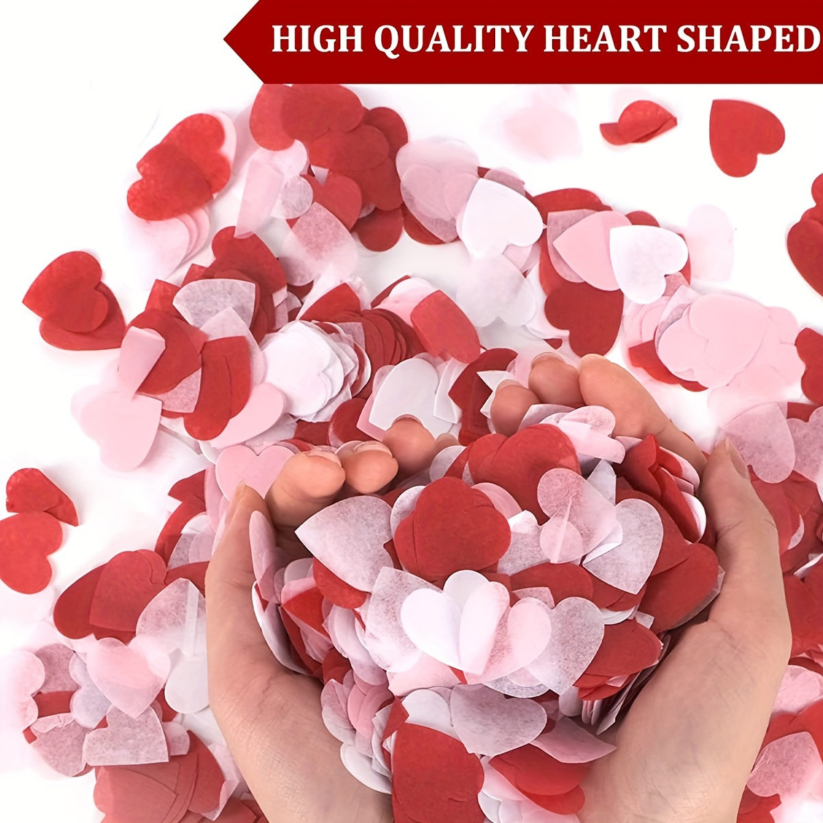6000pcs Romantic Red and White Heart-Shaped Confetti - Valentine'S Day Party Decorations, Engagement & Wedding Celebration Supplies, Princess Theme Paper Petals for Romantic Gestures and Creative Gifts