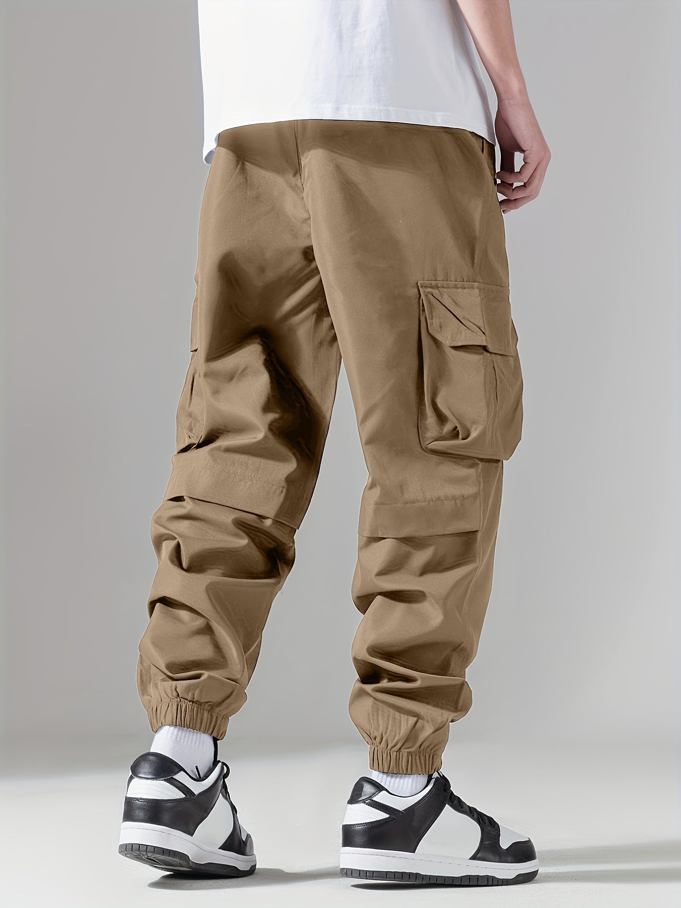 Casual Loose Fit Multi-pocket Drawstring Cargo Pants, Men's Joggers For Spring And Fall Outdoor