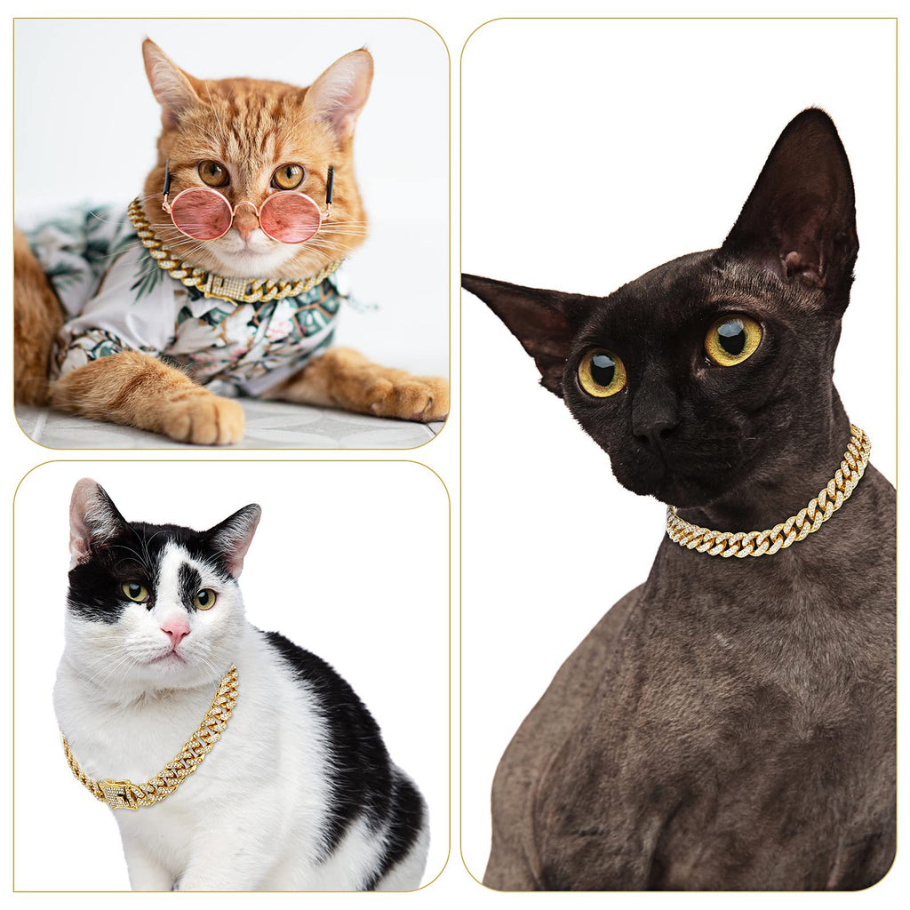 Collar para Perro con Brillo Diamondoid | Cadena Metálica Resistente y Broche Seguro para Paseos con Estilo