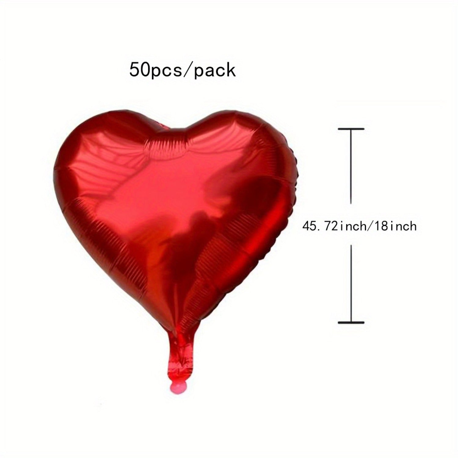 Set de 50 Globos de Corazón Rojos de 45.7 cm | Decoración Premium para San Valentín, Bodas, Cumpleaños y Aniversarios