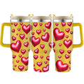 Vaso Térmico Premium 40oz con Tapa | Diseño de Corazones, Acero Inoxidable y Aislamiento al Vacío – Regalo Ideal para San Valentín