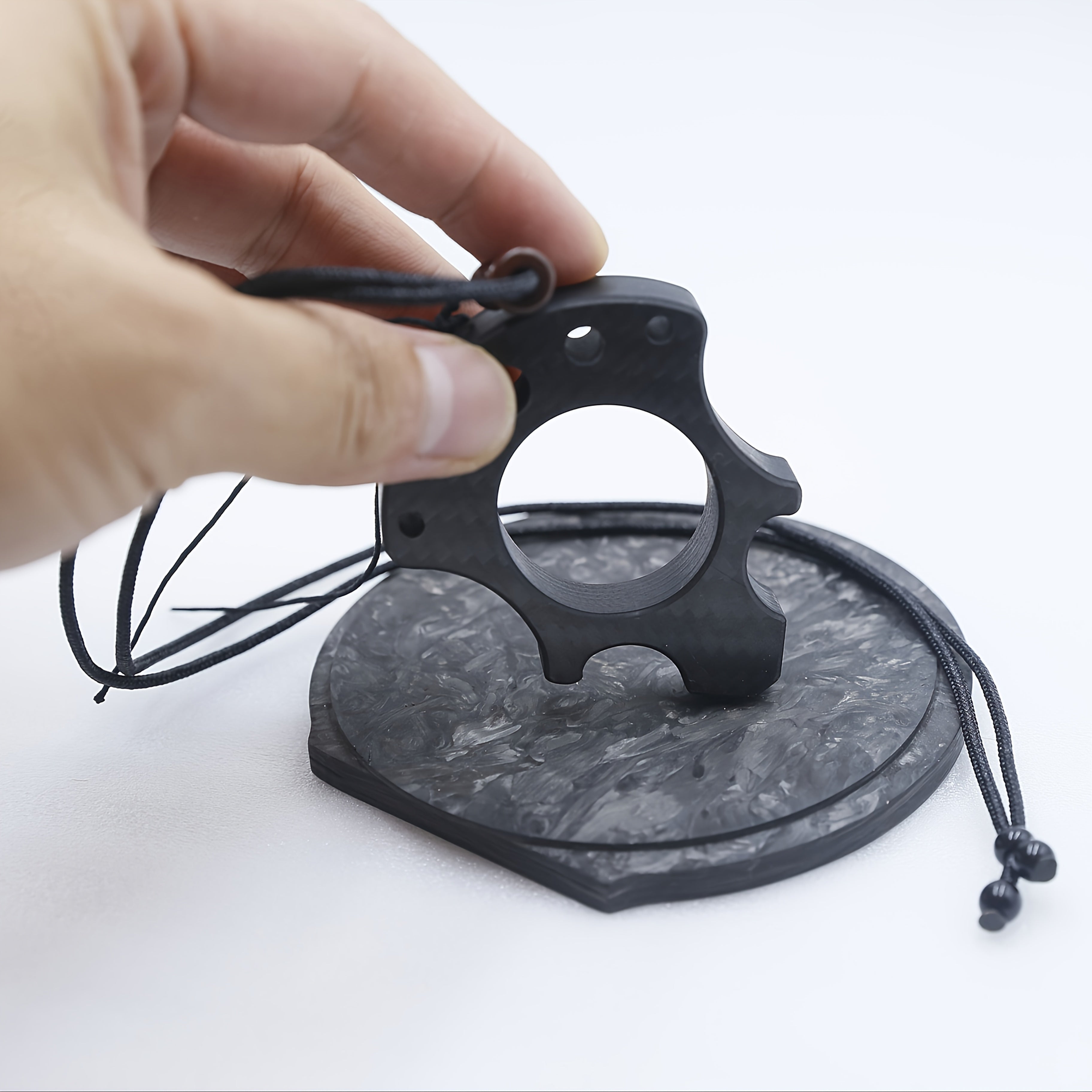 Carbon Fiber Multifunctional Pendant Necklace, Avant-Garde Style, Black Synthetic Fiber Rope, EDC Accessory, Men'S Gift, Pirate-Inspired Jewelry, Ideal for Valentine'S Day & Spring Festival