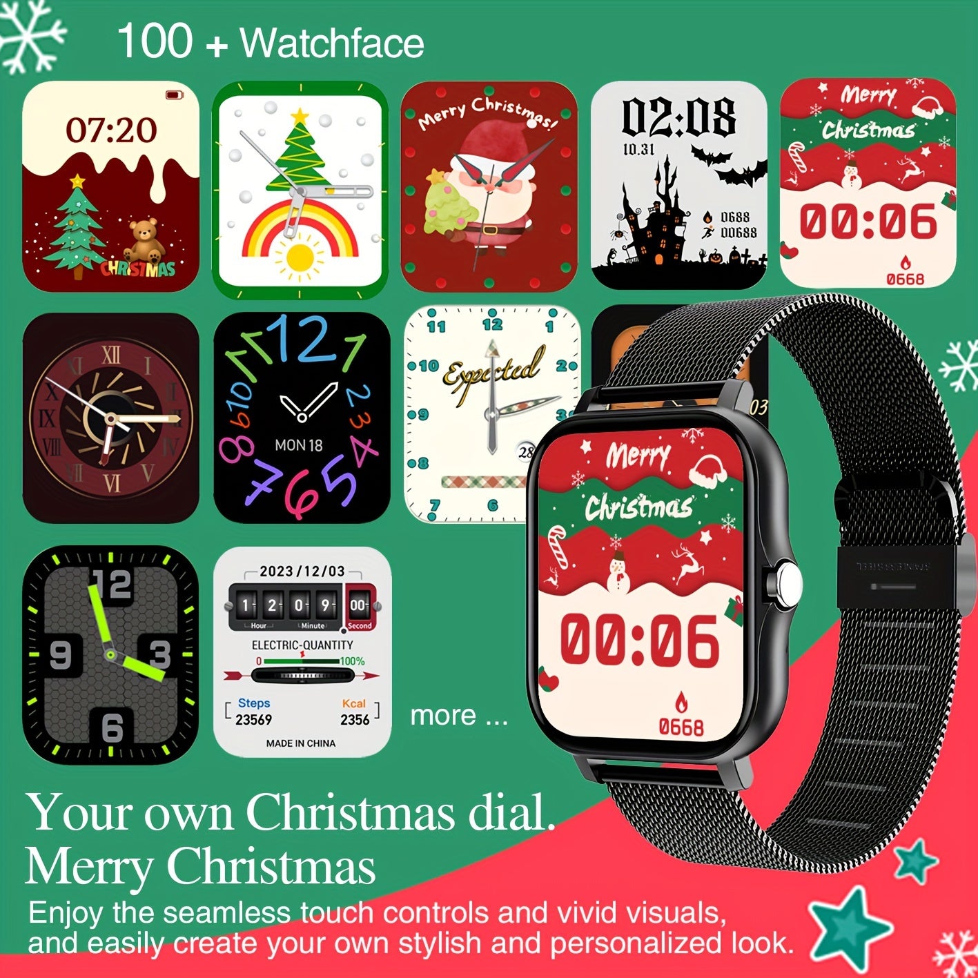 2024 Upgraded Smart Watch with Call Function - Full Touch Screen, Fitness Tracker, Zinc Alloy Case, Silicone Band, Rechargeable Lithium Battery (180mAh), Wireless Smartwatch for Android & iOS, Ideal for Mother's Day, Father's