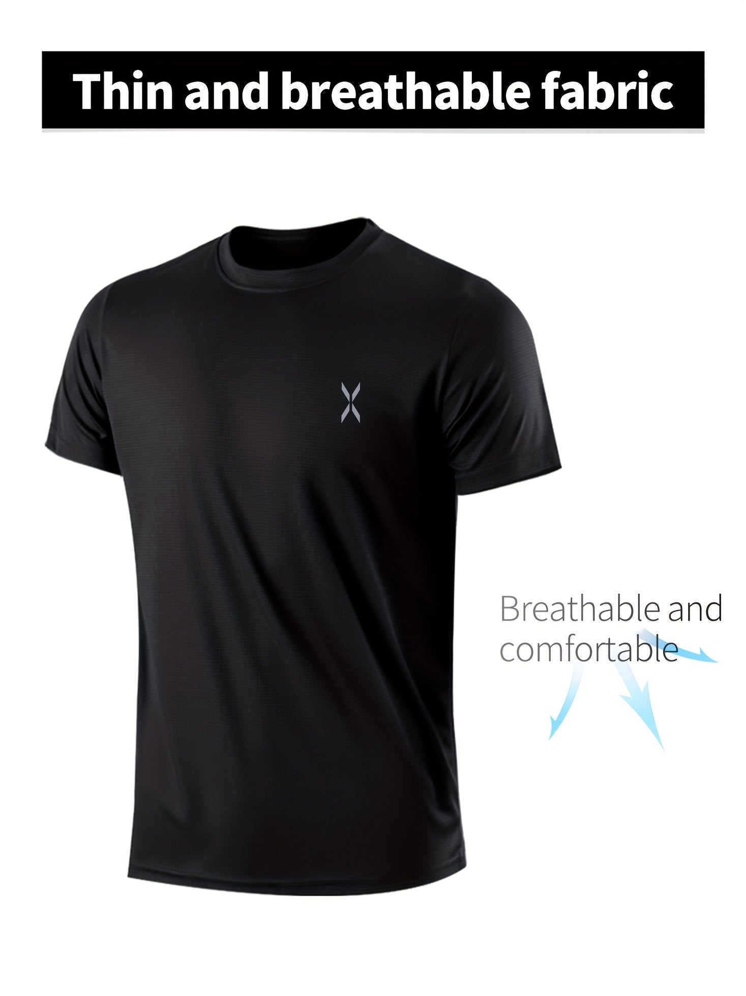 Quick-drying Men's Sports Shirt - Lightweight And Breathable T-shirt For Outdoor Activities, Gym, And Running