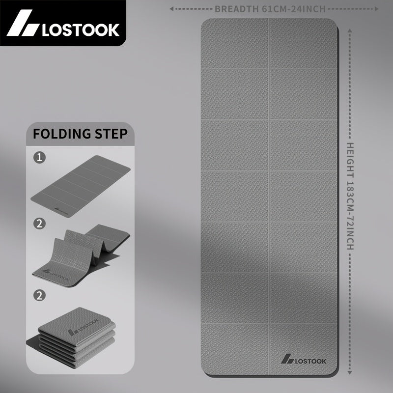 🧘‍♀️ Tapete de Yoga Plegable Lostook de TPE Antideslizante, Impermeable y Ultraligero | Ideal para Yoga, Pilates y Fitness