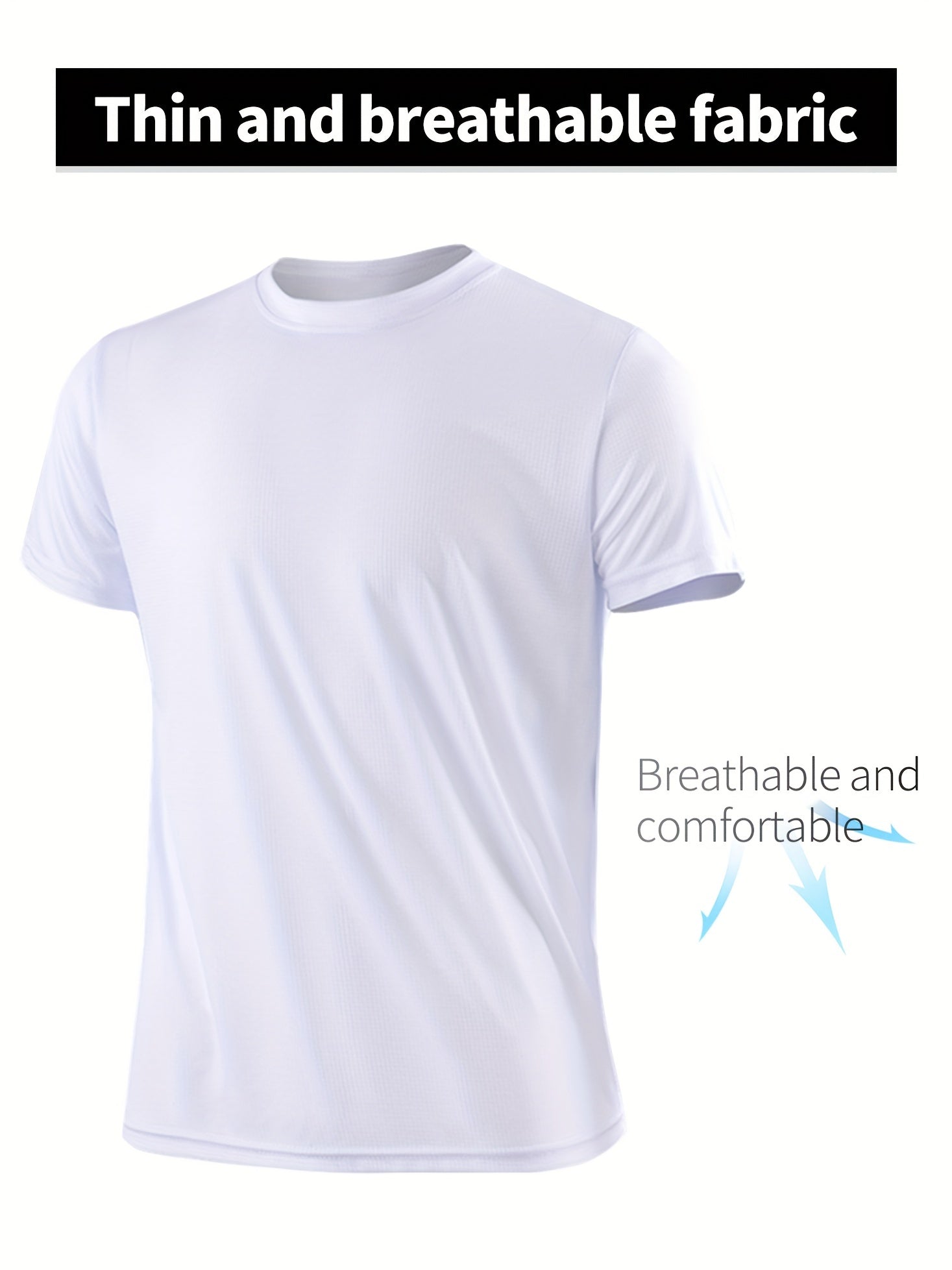 Quick-drying Men's Sports Shirt - Lightweight And Breathable T-shirt For Outdoor Activities, Gym, And Running