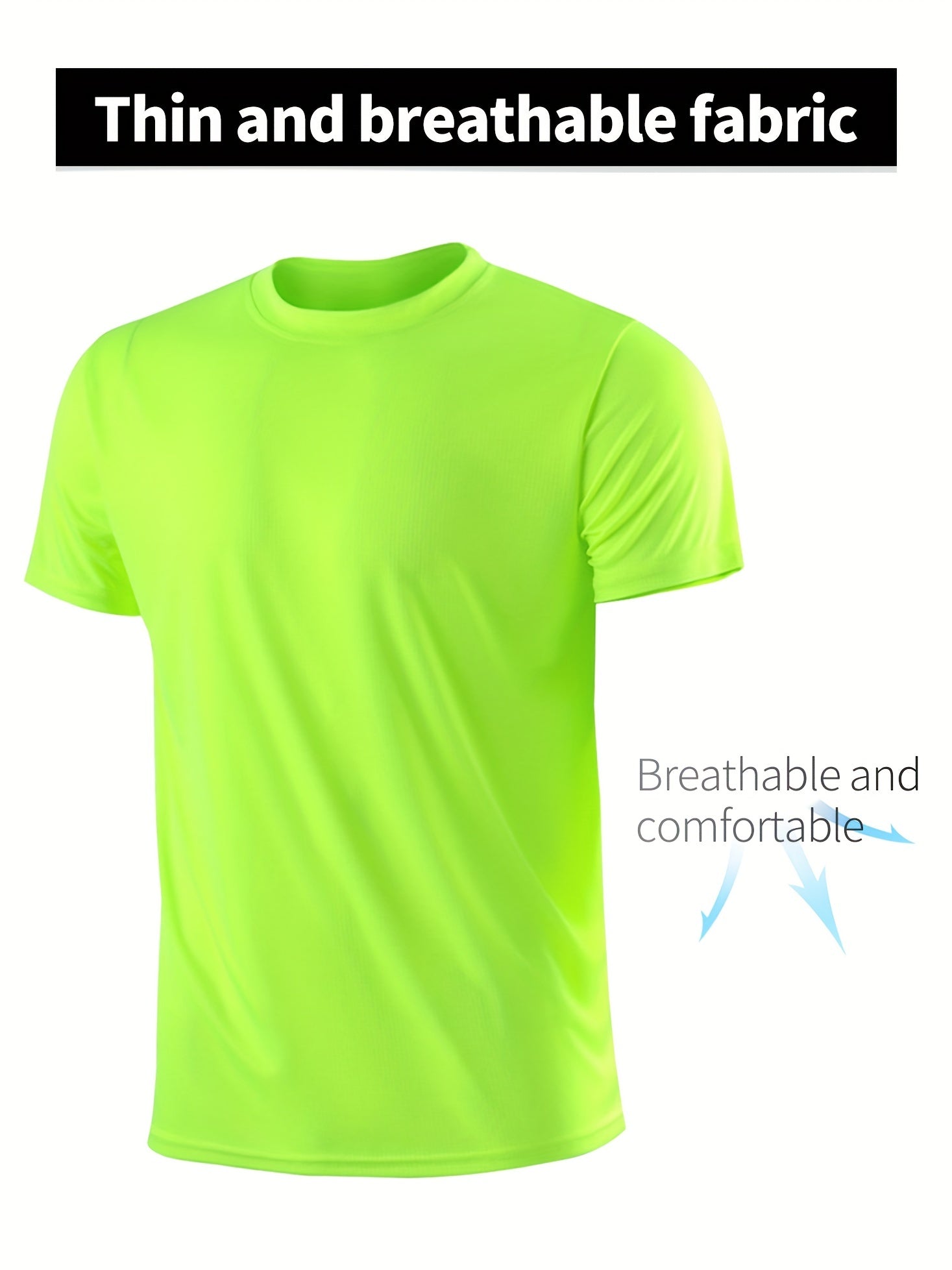 Quick-drying Men's Sports Shirt - Lightweight And Breathable T-shirt For Outdoor Activities, Gym, And Running