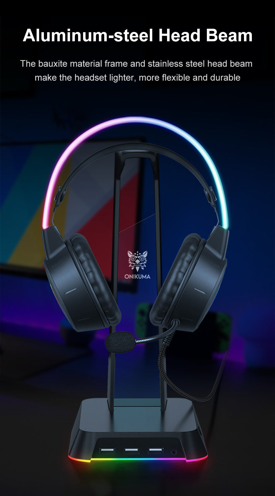 🎧 ONIKUMA Audífonos Gamer con Micrófono Antirruido Sonido Estéreo Inmersivo | Plug & Play para PC, Laptop y Streaming