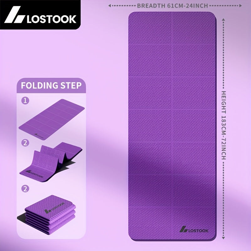 🧘‍♀️ Tapete de Yoga Plegable Lostook de TPE Antideslizante, Impermeable y Ultraligero | Ideal para Yoga, Pilates y Fitness