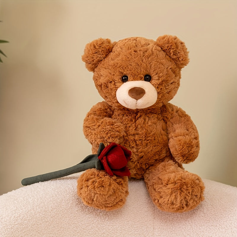 Oso de Peluche con Rosa Suave y Romántica | Regalo Perfecto para San Valentín, Aniversarios y Momentos Especiales