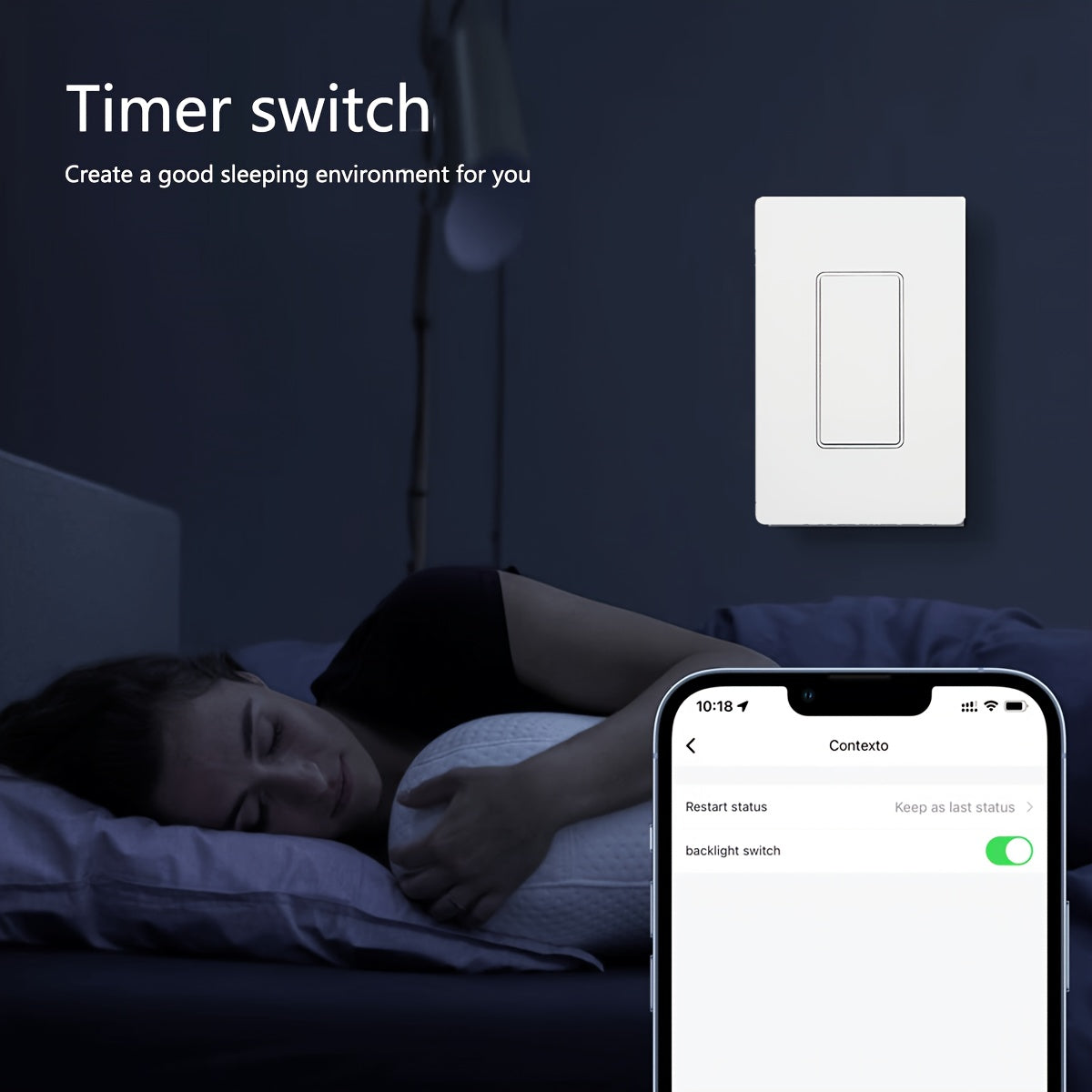 Interruptor Inteligente WiFi 2.4GHz Panel US | Control Remoto desde App Smart Life + Compatible con Alexa y Google Assistant