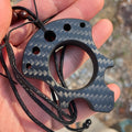 Carbon Fiber Multifunctional Pendant Necklace, Avant-Garde Style, Black Synthetic Fiber Rope, EDC Accessory, Men'S Gift, Pirate-Inspired Jewelry, Ideal for Valentine'S Day & Spring Festival