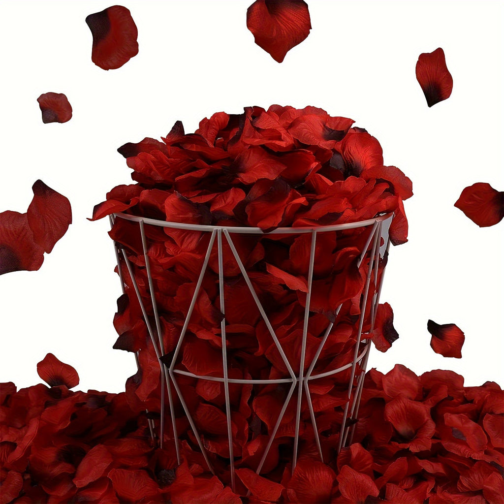 600pcs Artificial Rose Petals for Romantic Night Decoration, Suitable for Valentine's Day, Wedding, Engagement, Party, Loose Flower Decoration