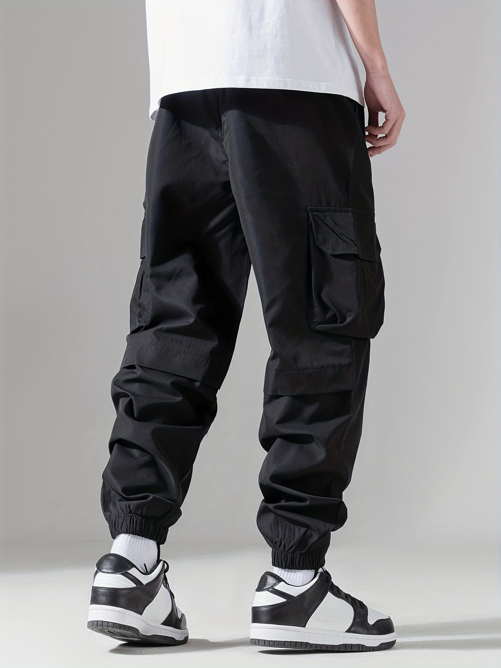 Casual Loose Fit Multi-pocket Drawstring Cargo Pants, Men's Joggers For Spring And Fall Outdoor