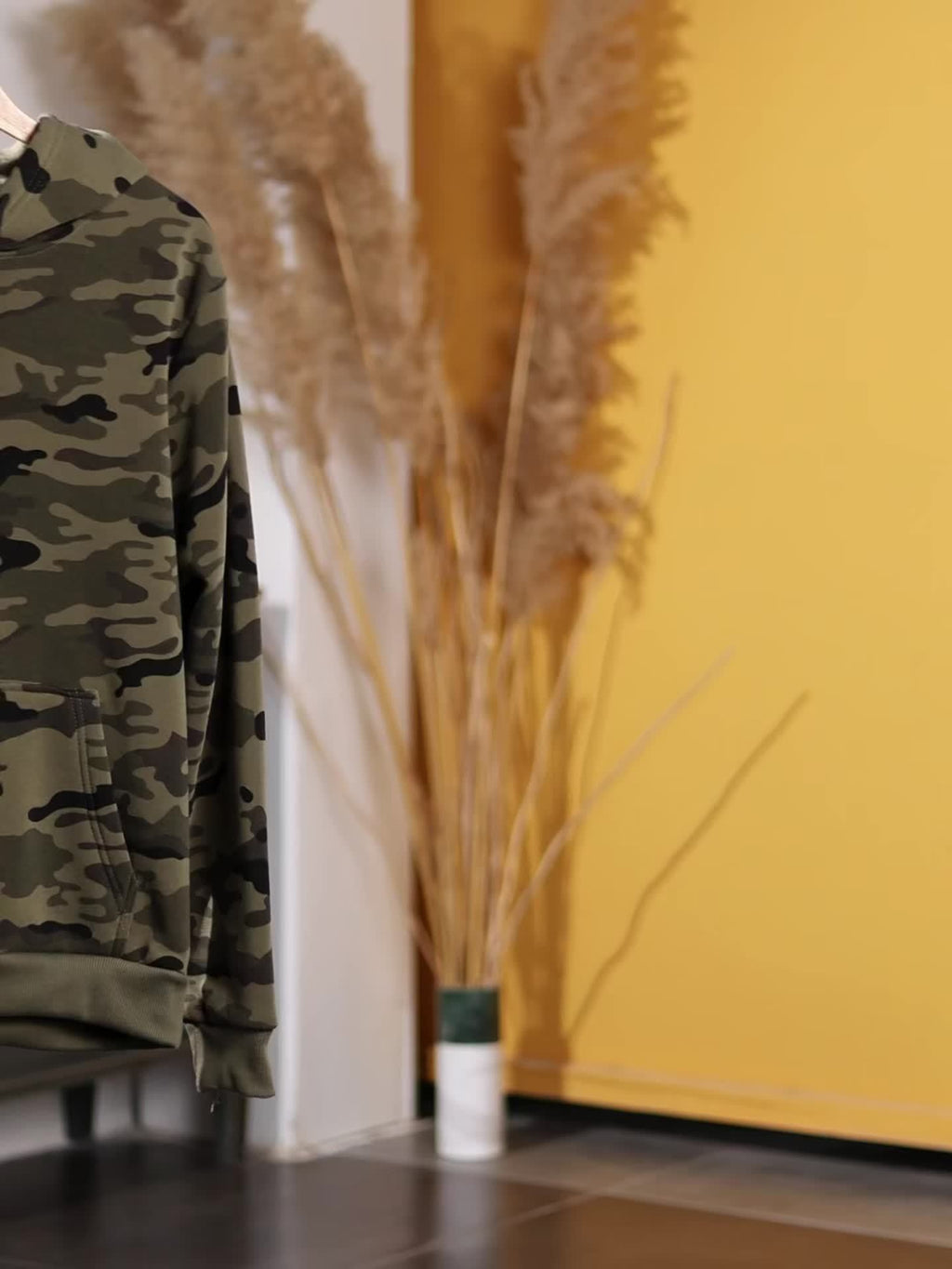 Men's Camouflage Loose Pullover Hooded Fleece Sweatshirt for Autumn And Winter, Hooded, Fleece