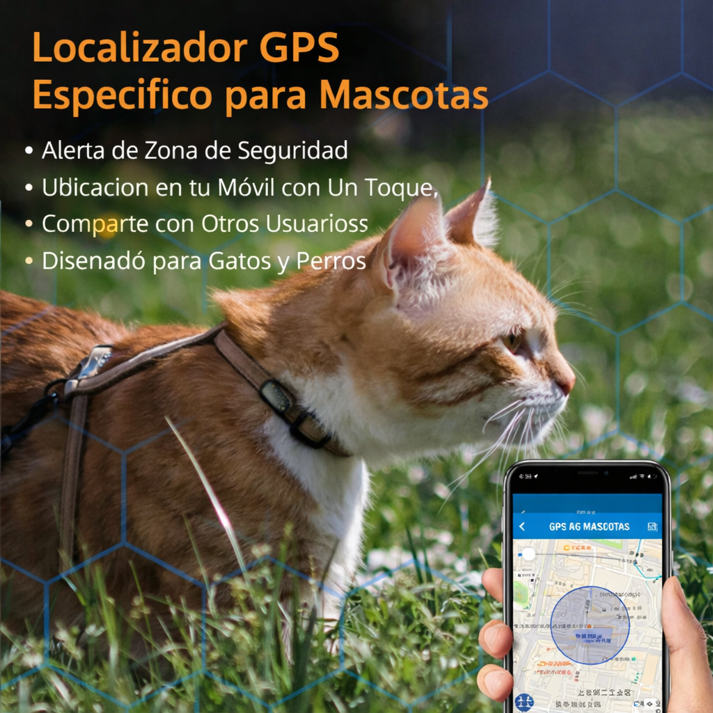 GPS 4G para Mascotas con Alerta de Perímetro | Rastreo en Tiempo Real, APP y Sin Suscripción Mensual